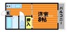 コーポ水畑 1Kの間取り