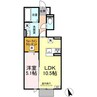 ベル　クレール 1LDKの間取り