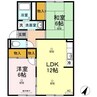 プレジール中島　Ａ棟 2LDKの間取り