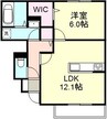 シスピエール 1LDKの間取り