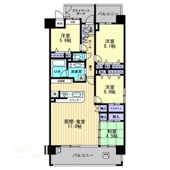 間取図 ポレスターブロードシティ倉敷弐番館