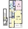 伯備線/総社駅 徒歩12分 2階 築9年 1LDKの間取り