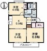 パームヒル　Ｃ棟 3Kの間取り