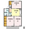 セジュール城之内　B棟 3DKの間取り