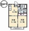 グリーンパレス 2Kの間取り