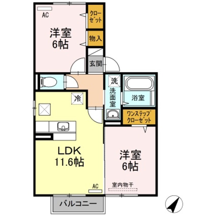 間取図 瀬戸大橋線/上の町駅 徒歩47分 2階 築14年