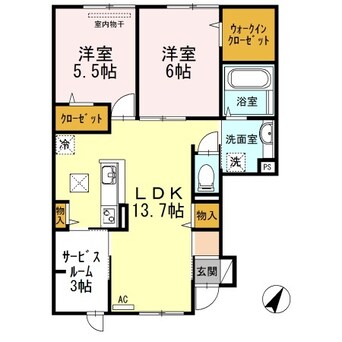 間取図 吉備線<桃太郎線>/総社駅 徒歩11分 1階 築9年