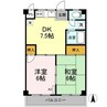 山陽本線（中国）/倉敷駅 徒歩6分 3階 築36年 2DKの間取り