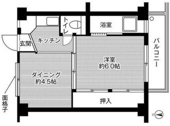 間取図 山陽本線（中国）/新倉敷駅 徒歩22分 4階 築58年