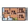 山陽本線（中国）/倉敷駅 徒歩12分 1階 築42年 3DKの間取り
