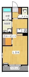 山陽本線（中国）/倉敷駅 徒歩10分 1階 築20年 1Rの間取り