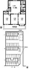 山陽本線（中国）/新倉敷駅 徒歩56分 1階 築29年 3LDKの間取り