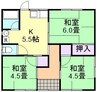 水島臨海鉄道水島本線/西富井駅 徒歩38分 1階 築45年 3DKの間取り