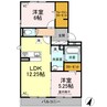 水島臨海鉄道水島本線/球場前駅 徒歩15分 2階 築6年 2LDKの間取り
