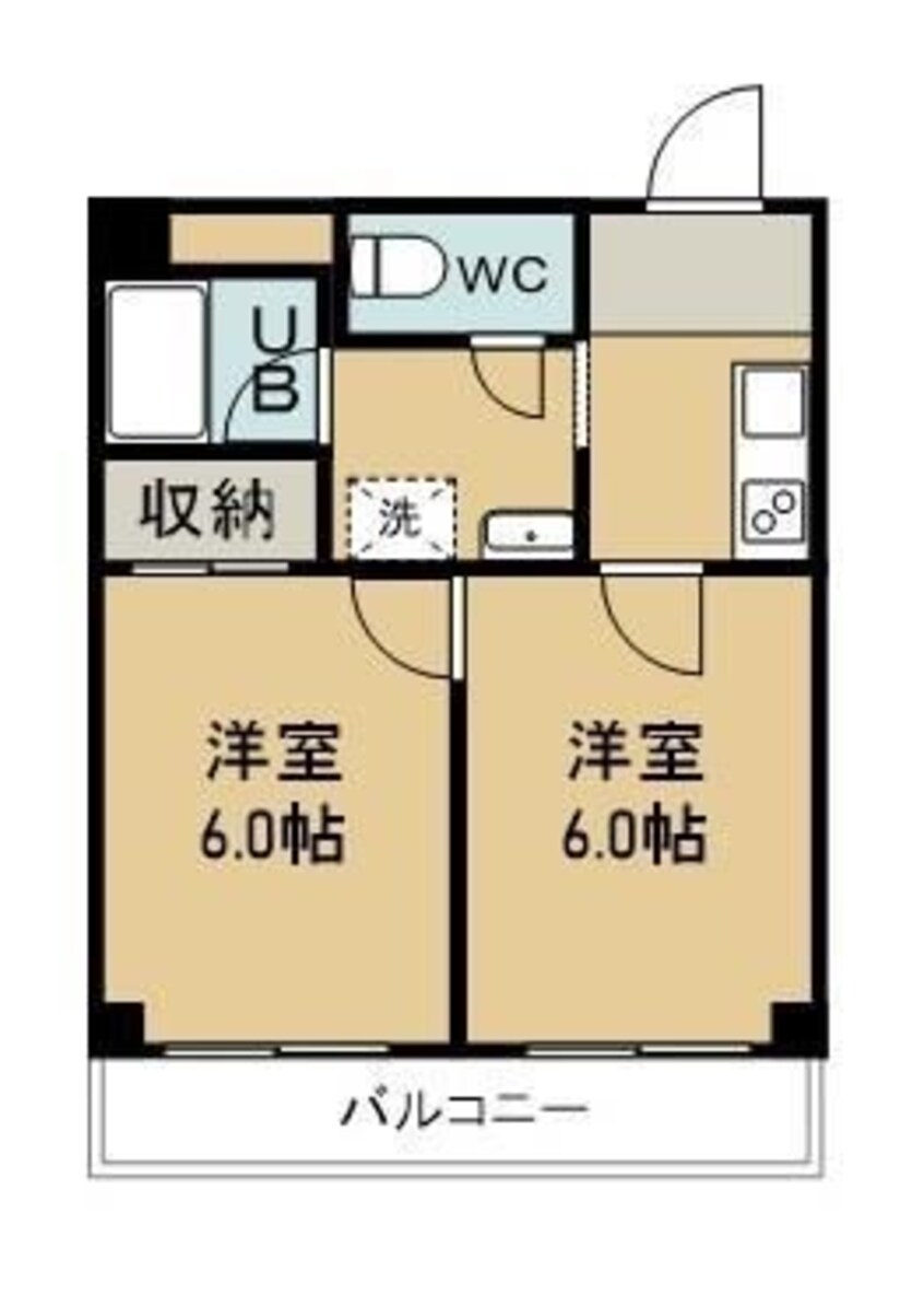 間取図 山陽本線（中国）/中庄駅 徒歩9分 2階 築33年
