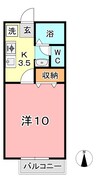 山陽本線（中国）/倉敷駅 徒歩56分 1階 築25年 1Kの間取り