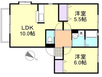 間取図 山陽本線（中国）/里庄駅 徒歩15分 2階 築18年