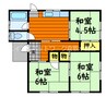 水島臨海鉄道水島本線/弥生駅 徒歩14分 1階 築38年 3DKの間取り