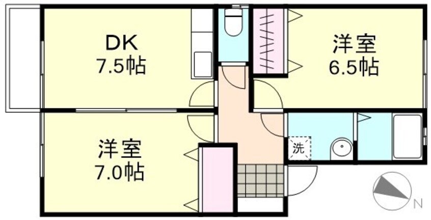 間取図 水島臨海鉄道水島本線/西富井駅 徒歩29分 2階 築29年