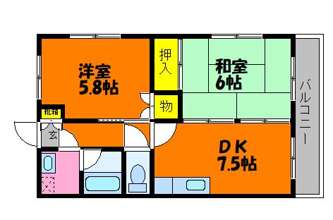 間取り図 宇野線<宇野みなと線>/早島駅 徒歩21分 2階 築31年