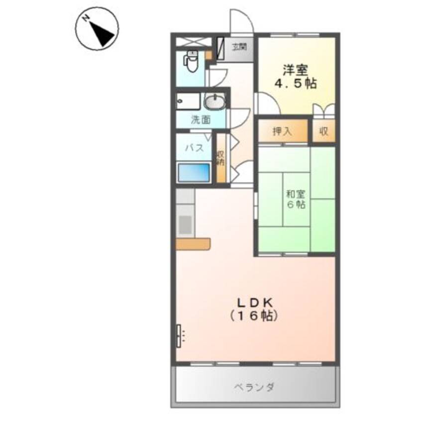 間取図 伯備線/総社駅 徒歩12分 2階 築25年