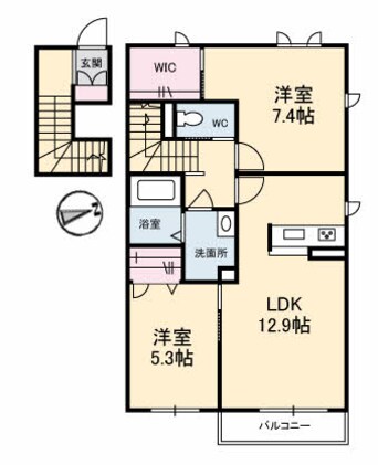 間取図 吉備線<桃太郎線>/総社駅 徒歩25分 2階 築10年