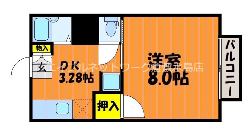 間取図 吉備線<桃太郎線>/服部駅 徒歩7分 2階 築32年
