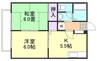 山陽本線（中国）/西阿知駅 徒歩20分 1階 築31年 2Kの間取り
