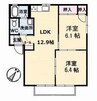 宇野線<宇野みなと線>/早島駅 徒歩8分 2階 築28年 2LDKの間取り