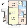 山陽本線（中国）/倉敷駅 徒歩21分 2階 築浅 2LDKの間取り