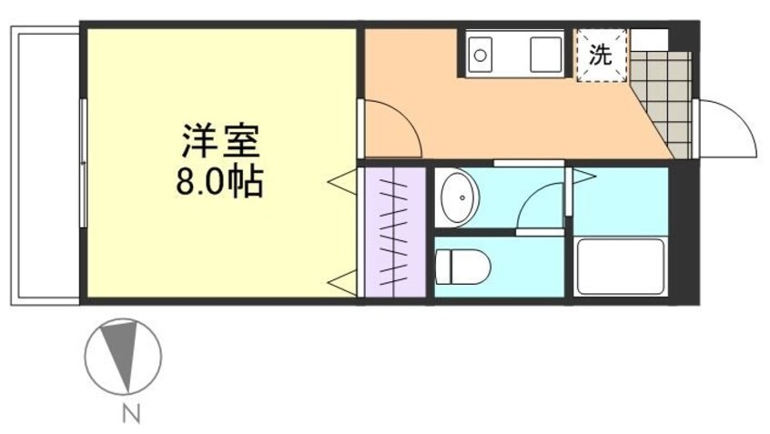 間取図 山陽本線（中国）/倉敷駅 徒歩105分 3階 築26年