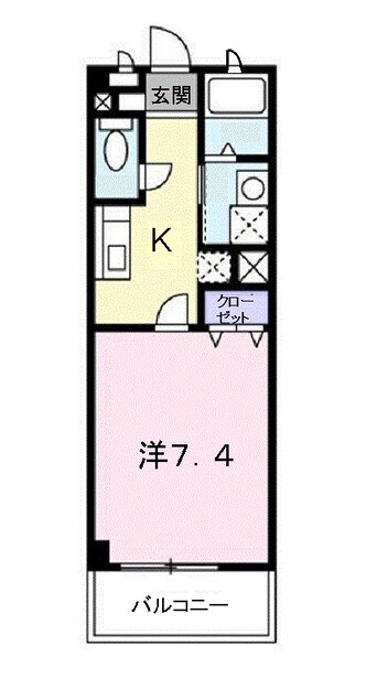 間取図 山陽本線（中国）/倉敷駅 バス21分笹無山下車:停歩1分 1階 築21年