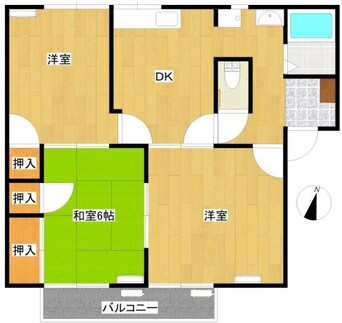 間取図 山陽本線（中国）/倉敷駅 徒歩47分 1階 築32年