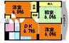 吉備線<桃太郎線>/東総社駅 徒歩8分 3階 築23年 3DKの間取り