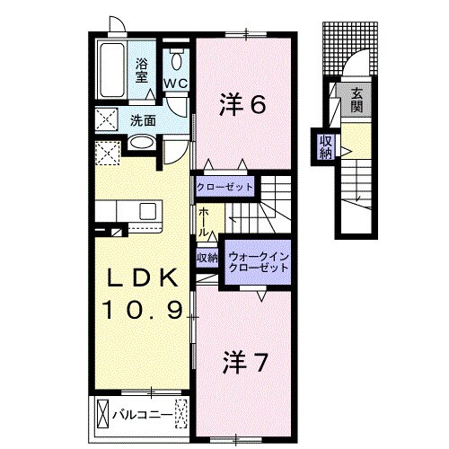 間取り図 瀬戸大橋線/木見駅 徒歩13分 2階 築5年