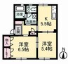 井原鉄道井原線/川辺宿駅 徒歩17分 1階 築22年 2Kの間取り