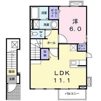 間取図 水島臨海鉄道水島本線/栄駅 徒歩8分 2階 築15年