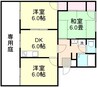 宇野線<宇野みなと線>/茶屋町駅 徒歩34分 1階 築39年 3DKの間取り