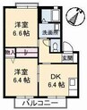 山陽本線（中国）/倉敷駅 徒歩24分 2階 築26年 2DKの間取り