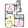 水島臨海鉄道水島本線/常盤駅 徒歩23分 1階 築20年 2LDKの間取り
