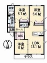 山陽本線（中国）/倉敷駅 徒歩29分 1階 築16年 3LDKの間取り