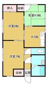 水島臨海鉄道水島本線/福井駅 徒歩19分 1階 築45年 3Kの間取り