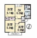 オーキッド倉敷Ⅱ　Ｃ棟の間取図