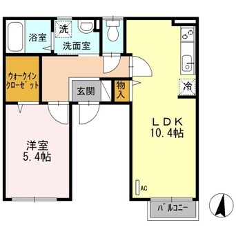 間取図 吉備線<桃太郎線>/東総社駅 徒歩8分 2階 築36年