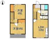 山陽本線（中国）/倉敷駅 徒歩23分 1階 築25年 2LDKの間取り