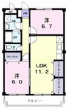 山陽本線（中国）/倉敷駅 バス:16分:停歩2分 2階 築36年 2LDKの間取り