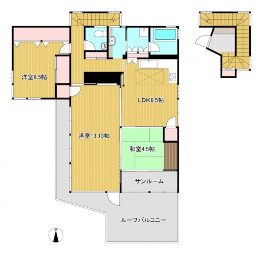 間取図 吉備線<桃太郎線>/総社駅 徒歩20分 2階 築38年