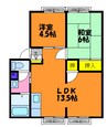 吉備線<桃太郎線>/東総社駅 徒歩11分 1階 築36年 2LDKの間取り