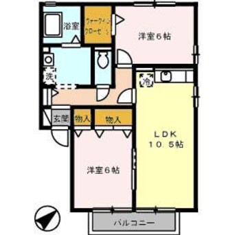 間取図 水島臨海鉄道水島本線/福井駅 徒歩18分 2階 築21年