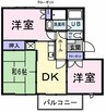 瀬戸大橋線/上の町駅 徒歩7分 2階 築29年 3DKの間取り